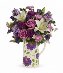 Teleflora's Garden Pitcher Bouquet from Backstage Florist in Richardson, Texas